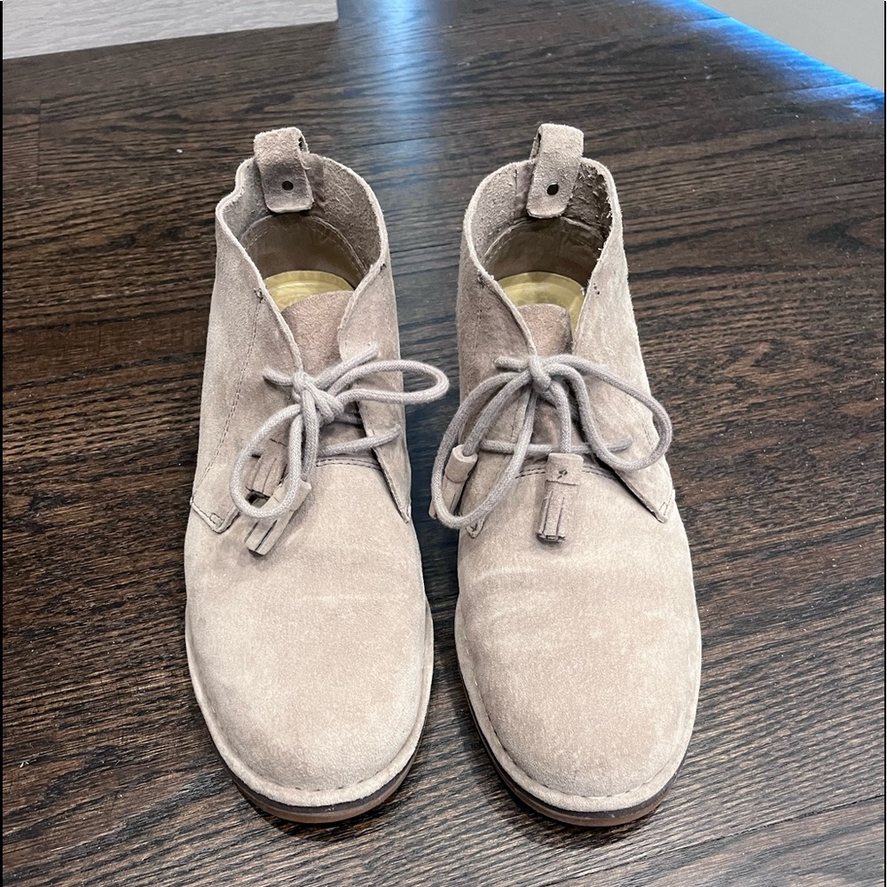 Suede hush puppies ( sand) lace up ankle booties